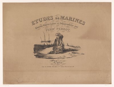 Umschlag für Drucke von Studien von Schiffen von Ferdinand Victor Perrot
