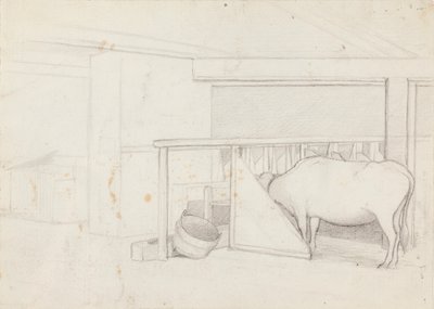 Kalb im Stall von Ferdinand von Wright