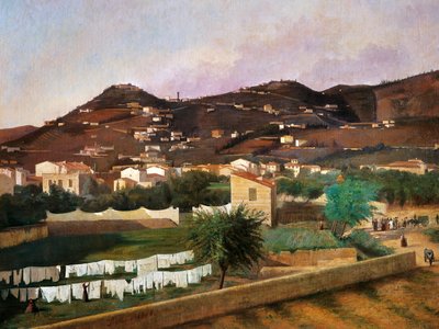 Blick auf den Hügel von Fiesole von Ferdinando Buonamici (1820-1892) von Ferdinando Buonamici