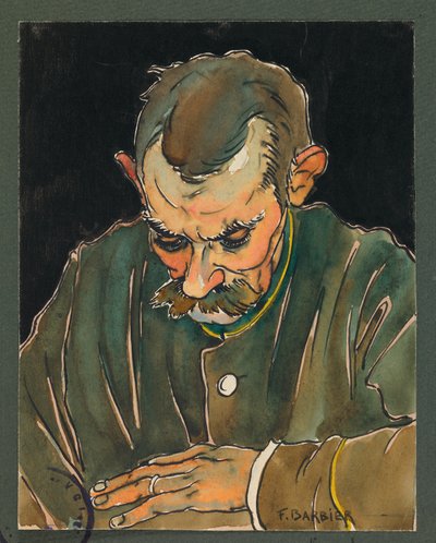 Phongeron liest den Brief seiner Frau, Gustrow von Fernand Barbier