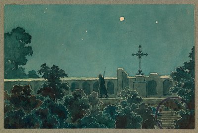Das Kalvarienberg in Vailly in der Nacht des 27. Oktober von Fernand Barbier