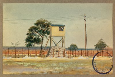 Wachturm und Stacheldraht von Fernand Barbier