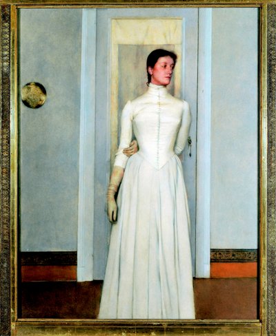 Porträt von Marguerite Khnopff, Schwester des Künstlers von Fernand Khnopff