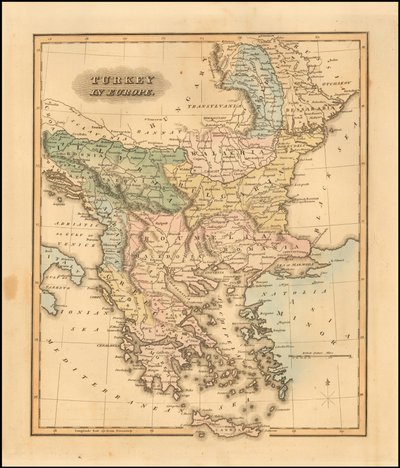 Karte der Türkei in Europa von Fielding Lucas, Jr, 1823 von Fielding Lucas Jr.