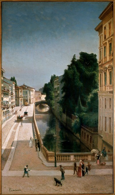 Ansicht des Kanals in der Senatostraße in Mailand von Filippo Carcano