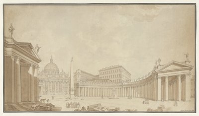 Ansicht des Petersplatzes in Rom von Filippo Citaroni