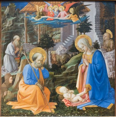 Anbetung des Christkindes mit Heiligen und Engeln von Filippo Lippi