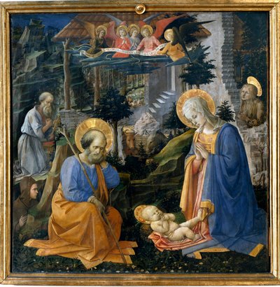 Anbetung des Kindes mit Heiligen und Engeln von Filippo Lippi