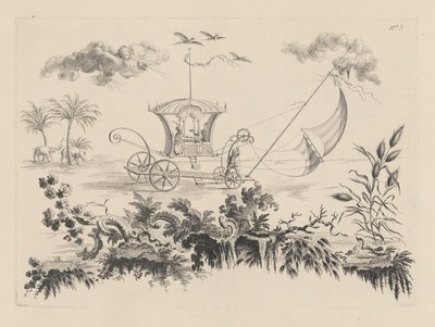 Die Kutschen, die auf dem Mond verwendet werden und die durch Segel fahren von Filippo Morghen