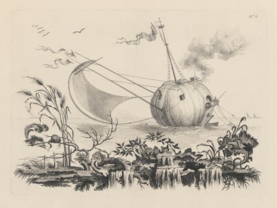 Kürbis, der als Fischerboot dient von Filippo Morghen