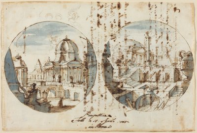 Architektonische Fantasien mit Tempeln und Pyramiden von Filippo or Juvara Juvarra