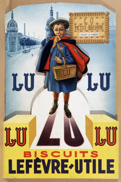 Biscuits Lefèvre-Utile (LU) basierend auf der Originalzeichnung von Firmin Bouisset - Sammlung Konservatorium des Plakats in der Bretagne. von Firmin Bouisset