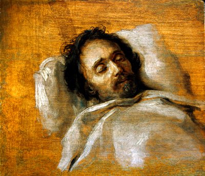 Studie eines Mannes auf seinem Sterbebett von Flemish School