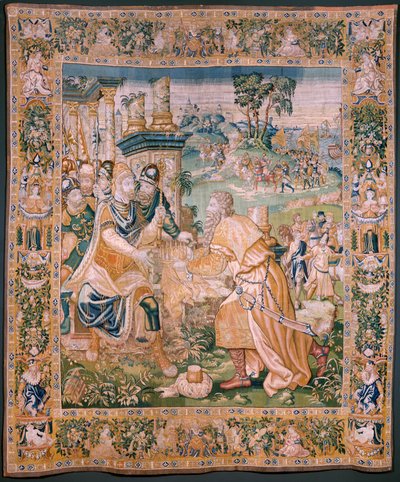 Flämischer Wandteppich. Alexander wird eine Krone angeboten. Atelier von Oudenaarde. 17. Jahrhundert von Flemish School