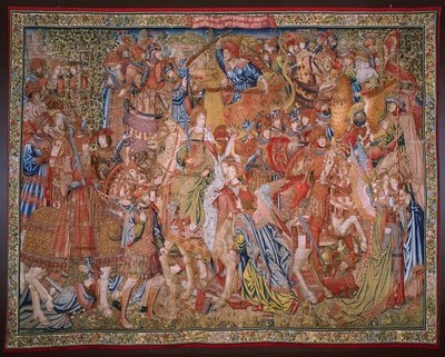 Flemischer Wandteppich. Serie Moralitäten: Die Tugend der Ehren. Ca. 1520. von Flemish School