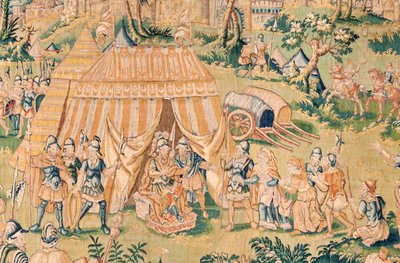 Serie Das Buch Judith. Judith vor Holofernes. Fünfter Wandteppich der Serie. Herstellung Niederlande, Brüssel(?). Zweite Hälfte des 16. Jahrhunderts. von Flemish School