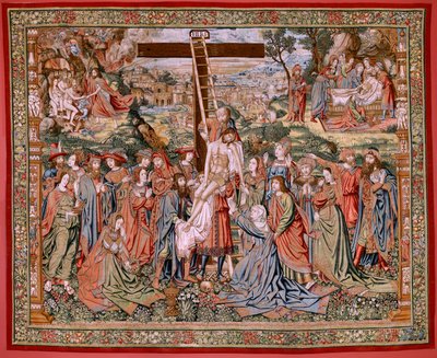 Die Passion Christi. Die Kreuzabnahme. Zweite Wandteppichserie der Passion Christi des Patrimonio Nacional. von Flemish School