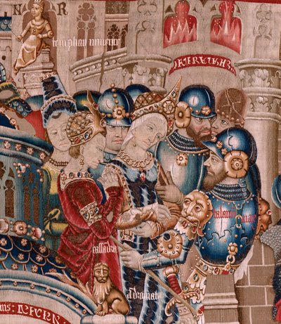 Serie Der Trojanische Krieg. Die Zerstörung von Troja. Elfter Wandteppich der Serie. Modell Coëtivy Meister (Henry oder Conrard de Vulcop). Herstellung Tournai Werkstätten. Ca 1470. von Flemish School