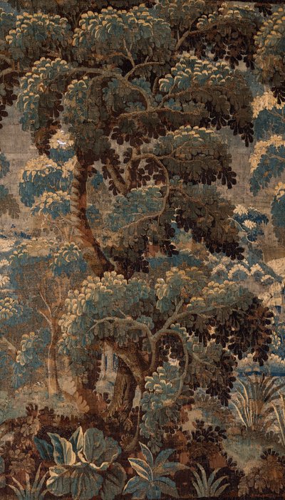Flämischer Wandteppich. Verdure. Ende 17. - Anfang 18. Jahrhundert. Eigentum der Kirche Sint-Walburgakerk Oudenaarde (Dekenij van de Sint-Walburga). von Flemish School
