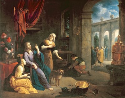 Jesus im Haus von Martha und Maria von Flemish School