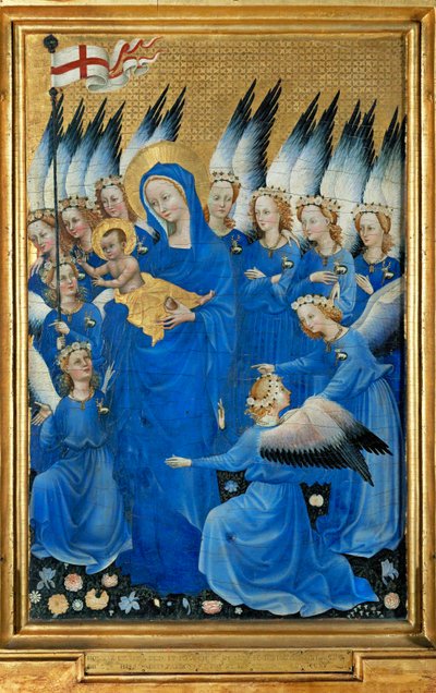 Heilige Maria und der Engelschor, vom Wilton-Diptychon von Flemish School