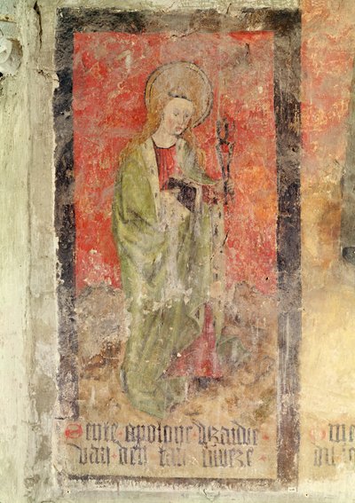 St. Apollonia, Wandgemälde aus der Krypta, ca. 1480-1540 von Flemish School