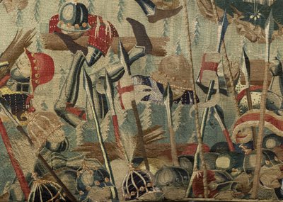Wandteppich, der die Eroberungen von König Alfons V. von Portugal zeigt, Tournai. Detail. von Flemish School