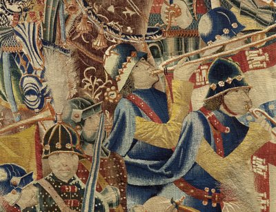 Wandteppich, der die Eroberungen von König Alfons V. von Portugal zeigt, Tournai. Detail. von Flemish School