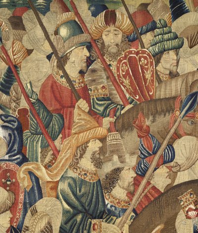 Wandteppich, der die Eroberungen von König Alfons V. von Portugal zeigt, Tournai. Detail. von Flemish School