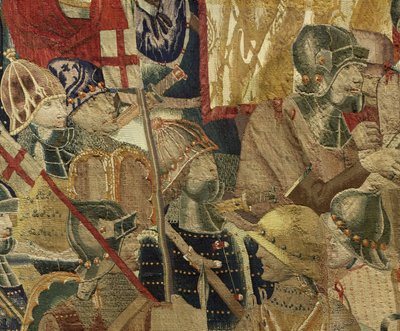 Wandteppich, der die Eroberungen von König Alfons V. von Portugal zeigt, Tournai. Detail. von Flemish School