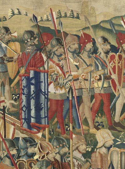 Wandteppich zeigt die Eroberungen von König Alfons V. von Portugal (Conquistas de Alfonso V de Portugal), Tournai. Detail von Flemish School