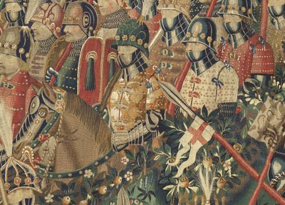 Wandteppich zeigt die Eroberungen von König Alfons V. von Portugal (Conquistas de Alfonso V de Portugal), Tournai. Detail von Flemish School