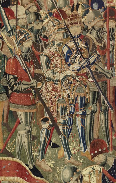 Wandteppich, der die Eroberungen von König Alfons V. von Portugal zeigt (Conquistas de Alfonso V de Portugal), Tournai. (Detail) von Flemish School