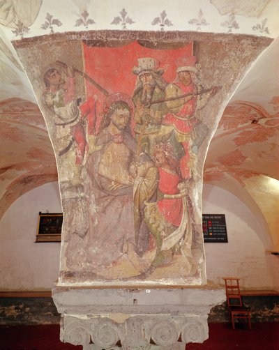Die Verspottung Christi, Wandgemälde aus der Krypta von Flemish School