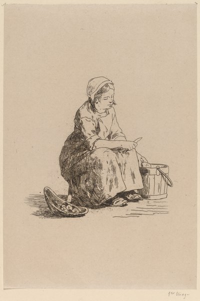 Das kleine Kartoffelschälermädchen von Félicien Rops