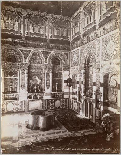 Damas. Innenansicht eines Hauses. Britischer Konsul Syrien, zwischen 1867 und 1899 von Félix Bonfils