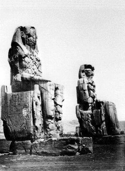 Die Kolosse von Memnon, Theben, Nubien, Ägypten, 1878 von Félix Bonfils