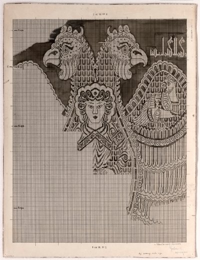 Schematische Zeichnung von Buyid-Seide (1962.264) von Félix Guichert