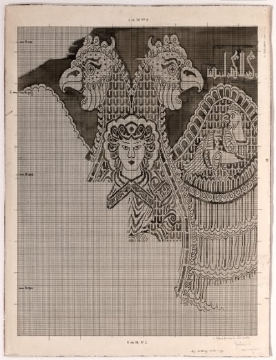 Schematische Zeichnungen von Buyid-Seide (1962.264) von Félix Guichert