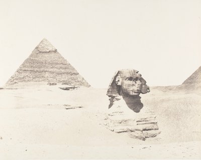 Djizeh Nekropole von Memphis, Sphinx und Pyramiden, 1851-52, gedruckt 1853-54 von Félix Teynard