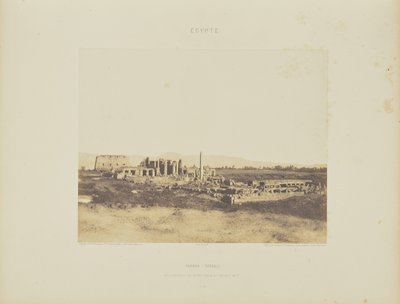 Karnak (Theben). Gesamtansicht der Ruinen von Südosten, in T von Félix Teynard