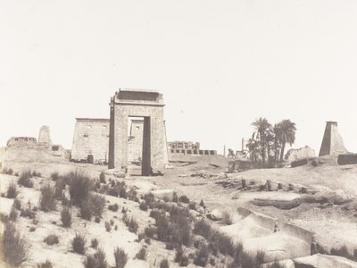 Karnak Theben, Gesamtansicht der Ruinen vom Punkt B, 1851-52, gedruckt 1853-54 von Félix Teynard
