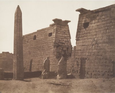 Louksor Theben, Pylone Kolosse und Obelisk, 1851-52 von Félix Teynard