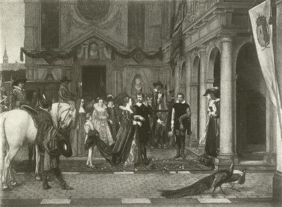 Marie de Medici im Haus von Rubens (Gravur) von Florent Willems