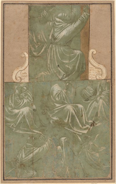 Studien von kniendem Heiligen Franziskus und anderen Figuren von Florentine School