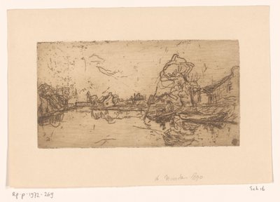 Flusslandschaft mit Figuren in einem Boot von Floris Verster