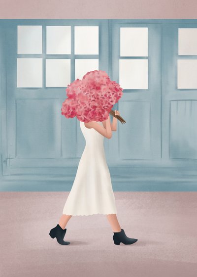 Eleganter Spaziergang mit Blumen von Flow Line