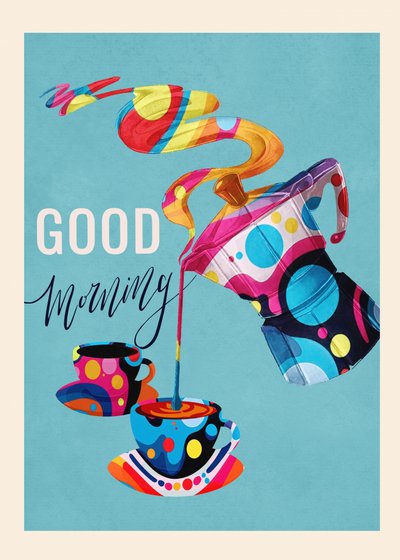 Guten Morgen Kaffee Spaß von Flow Line