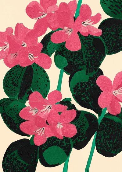 Lebendige pinke Blüten von Flow Line