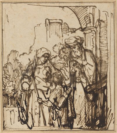 Die Verstoßung der Hagar von Follower of Rembrandt van Rijn